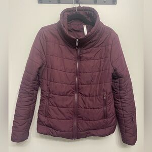 Fabletics Burgundy Puffer Jacket